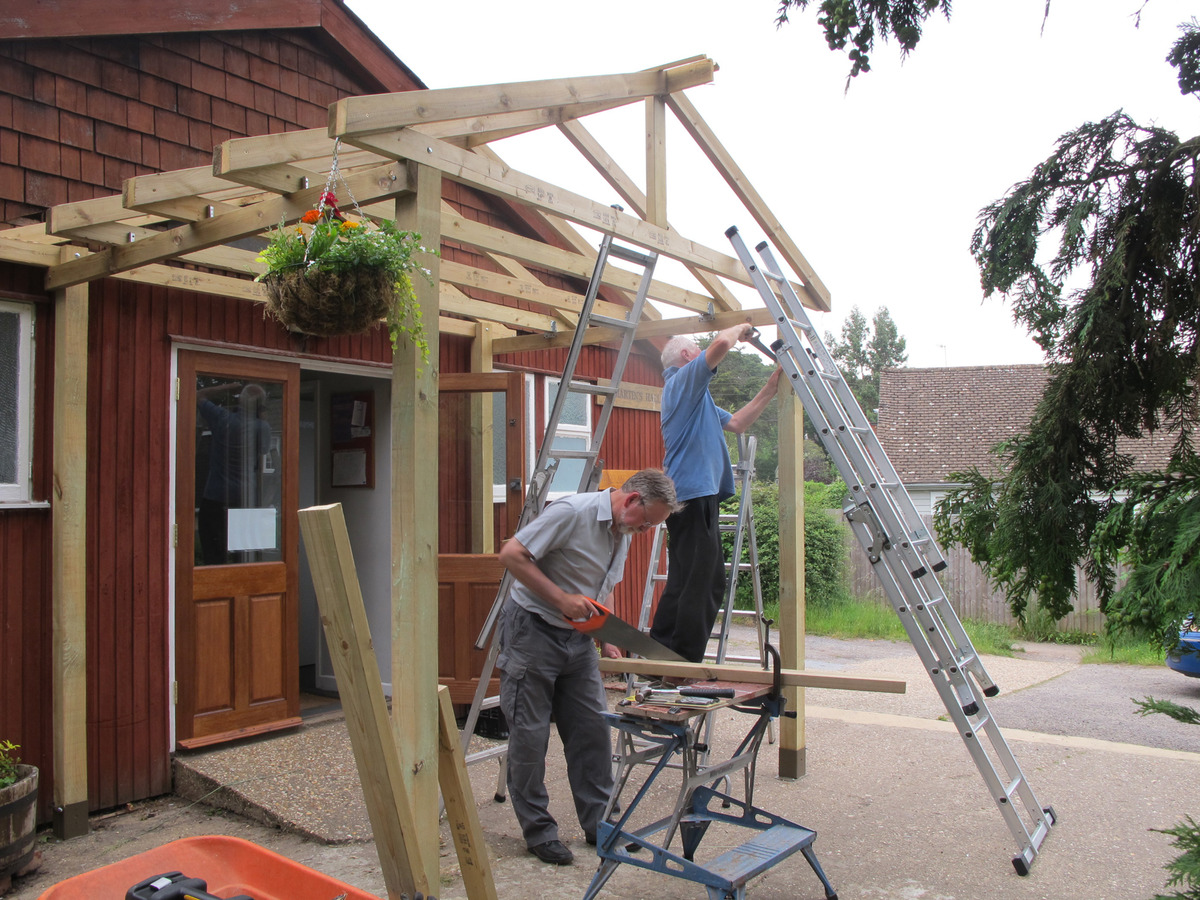 constructing the porch